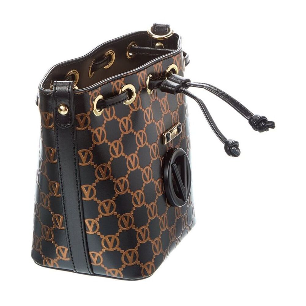 Valentino By Mario Valentino Jules Monogram Leather Bucket Bag, Black - Picture 3 of 4